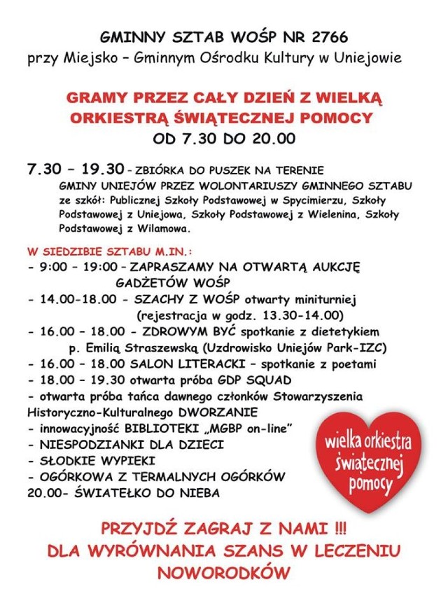 WOŚP 2018 Uniejów