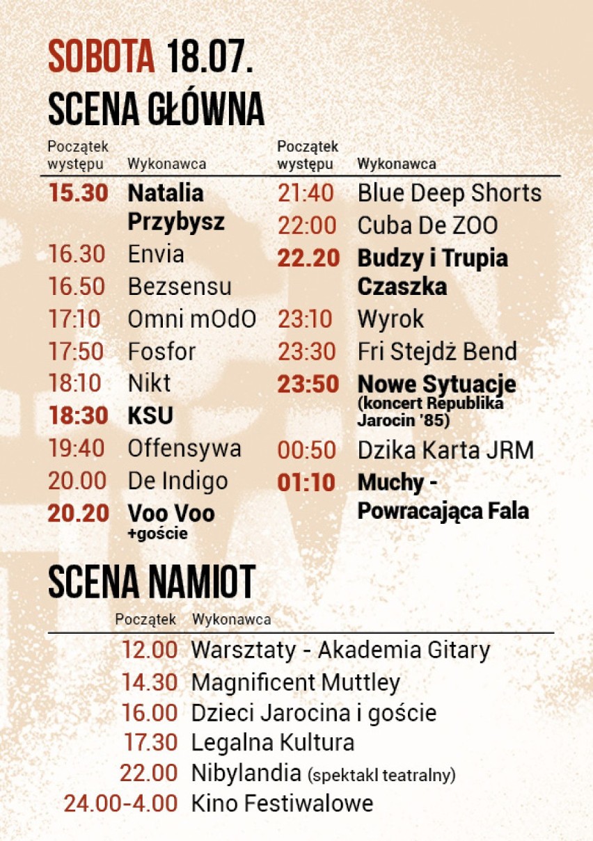 Jarocin Festiwal 2015. 3 dni, 5 scen, 40 wykonawców. Zobacz pełny program