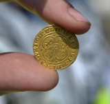 Wykopaliska archeologiczne w Gdańsku. Złoty gulden z Janem Chrzcicielem leżał w warstwie torfu FOTO