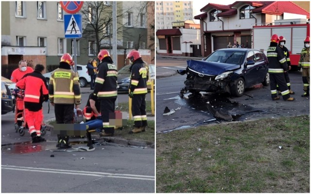 Wypadek na skrzyżowaniu ulic Kaliska - Broniewskiego we Włocławku