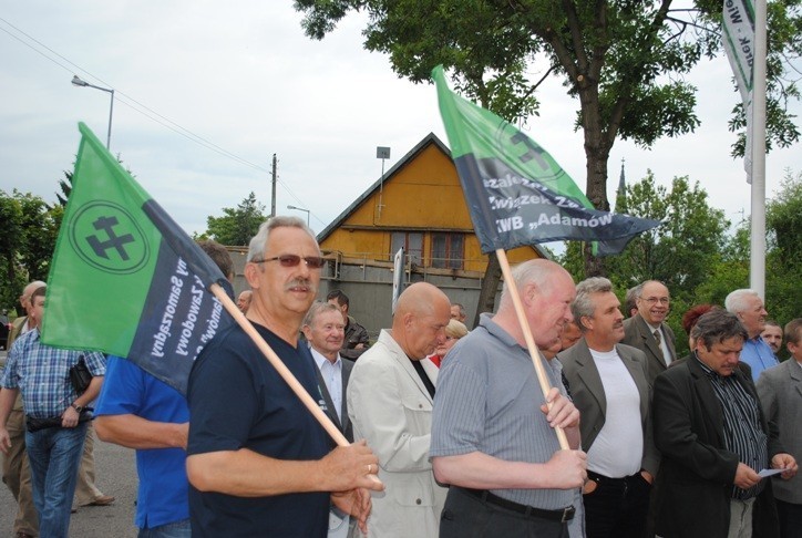 Protest związkowców z KWB &quot;Adamów&quot;