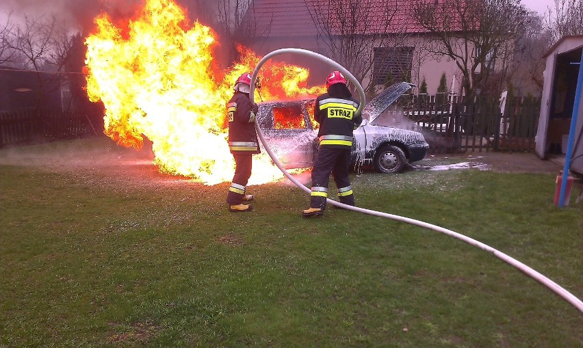 Pożar auta na ul. Langiewicza w Krotoszynie