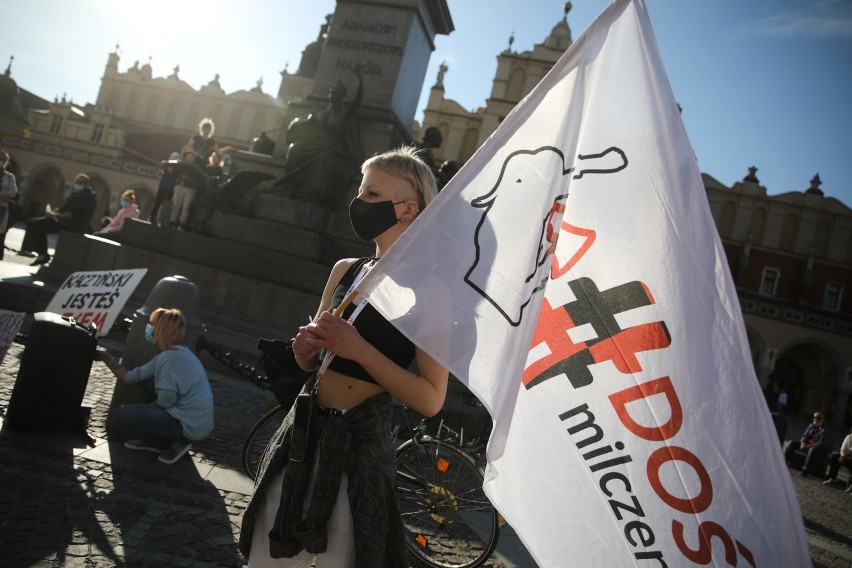 Antypisowska i antyklerykalna manifestacja "pod Adasiem" na krakowskim Rynku [ZDJĘCIA]