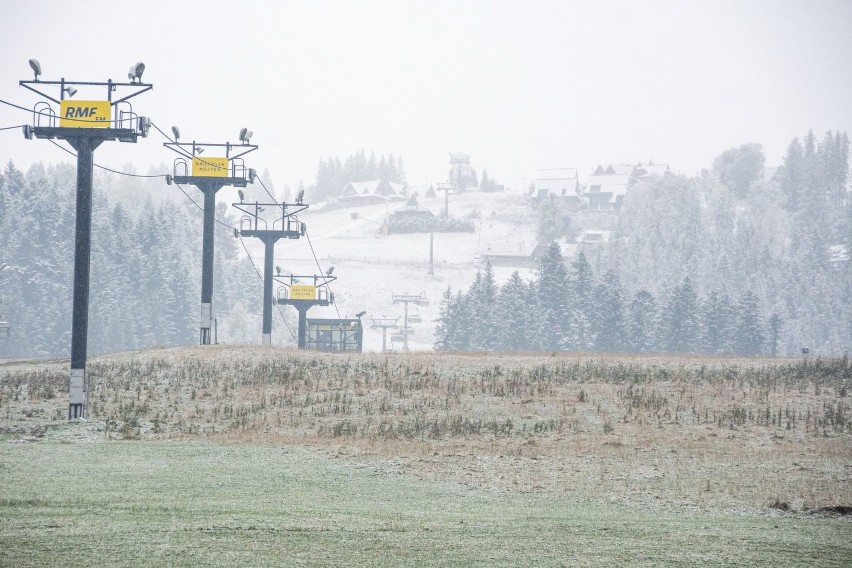 Zakopane zabieliło się. W nocy spadł śnieg. W Tatrach ma sypnąć do 20 cm białego puchu