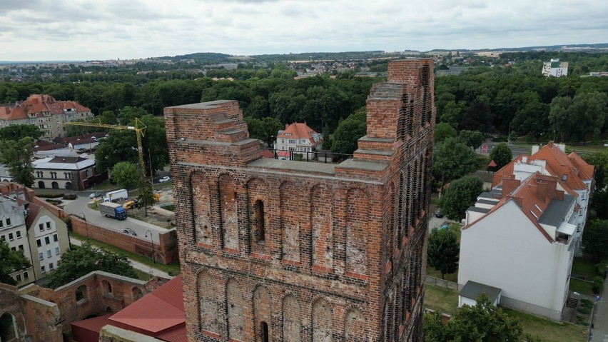 Ruiny kościoła św. Mikołaja z powietrza