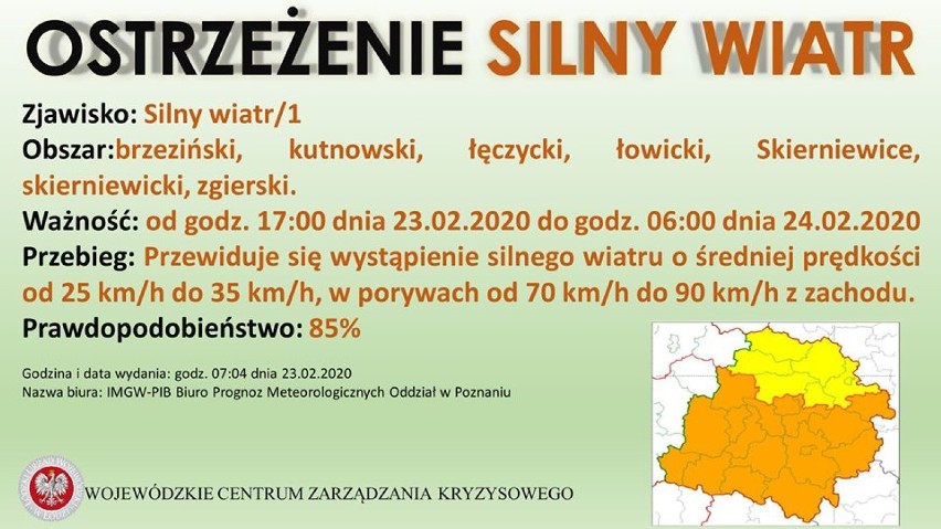 Przygotujcie się na silny wiatr. Są ostrzeżenia