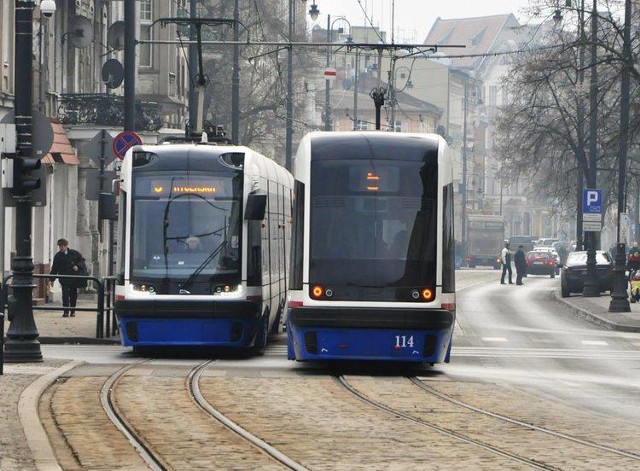 Awaria tramwaju na wysokości placu Wolności.