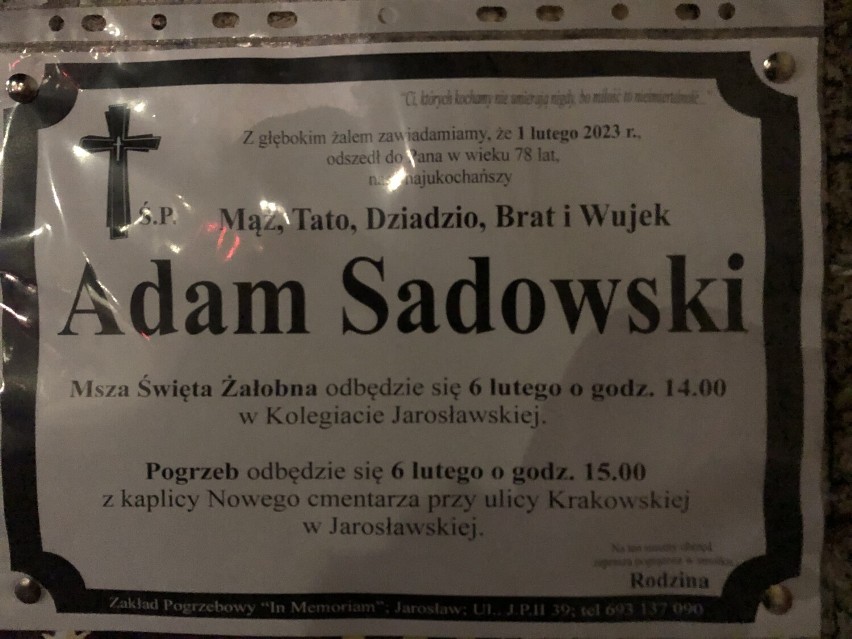 Zmarli mieszkańcy Jarosławia. Zobacz ich klepsydry [luty 2023]