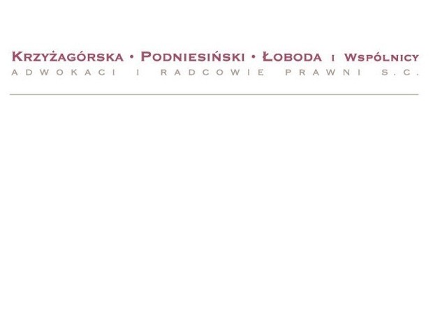 Krzyżagórska Podniesiński Łoboda i Wspólnicy Adwokaci i Radcowie  Prawni s.c. - Gdańsk

Kancelaria jest obecna na rynku usług prawniczych od 20 lat. Jest największą kancelarią prawniczą na Pomorzu.  Doradza swoim klientom m.in. w obszarach prawa korporacyjnego i gospodarczego,  
transakcji kapitałowych i rynków finansowych, prawa podatkowego, postępowań sądowych, prawa energetycznego, własności intelektualnej i nowych technologii. Zatrudnia obecnie 42 prawników, wśród których 29 to adwokaci i ra