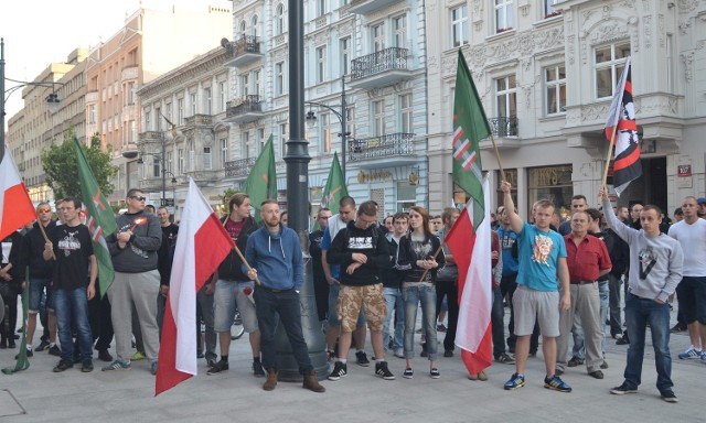 Narodowcy w Łodzi manifestowali na Piotrkowskiej