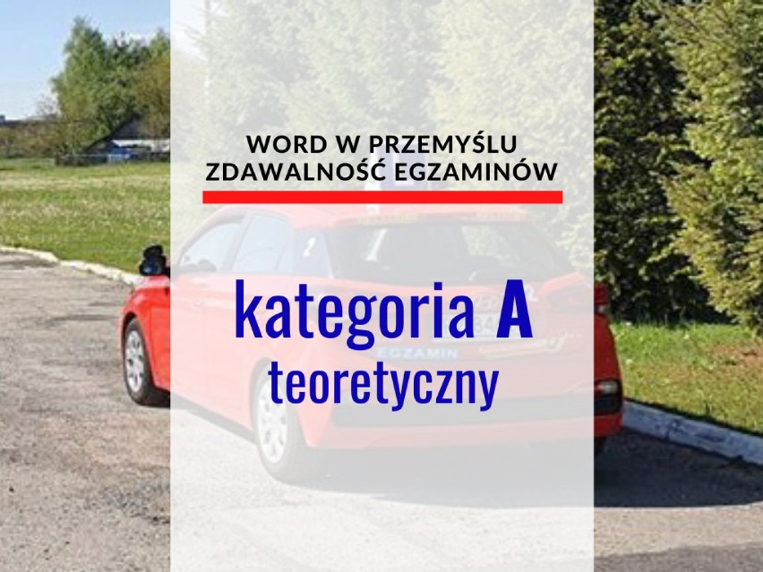 EGZAMIN TEORETYCZNY

Kategoria A
zdawalność: 77,78...