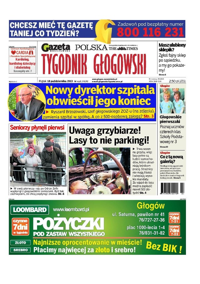 Tygodnik Głogowski już od piątku w sprzedaży.