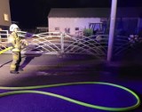 Pożar lampy ulicznej w Nowych Polaszkach. Strażacy z OSP Nowe i Stare Polaszki wezwani do niecodziennej akcji ZDJĘCIA