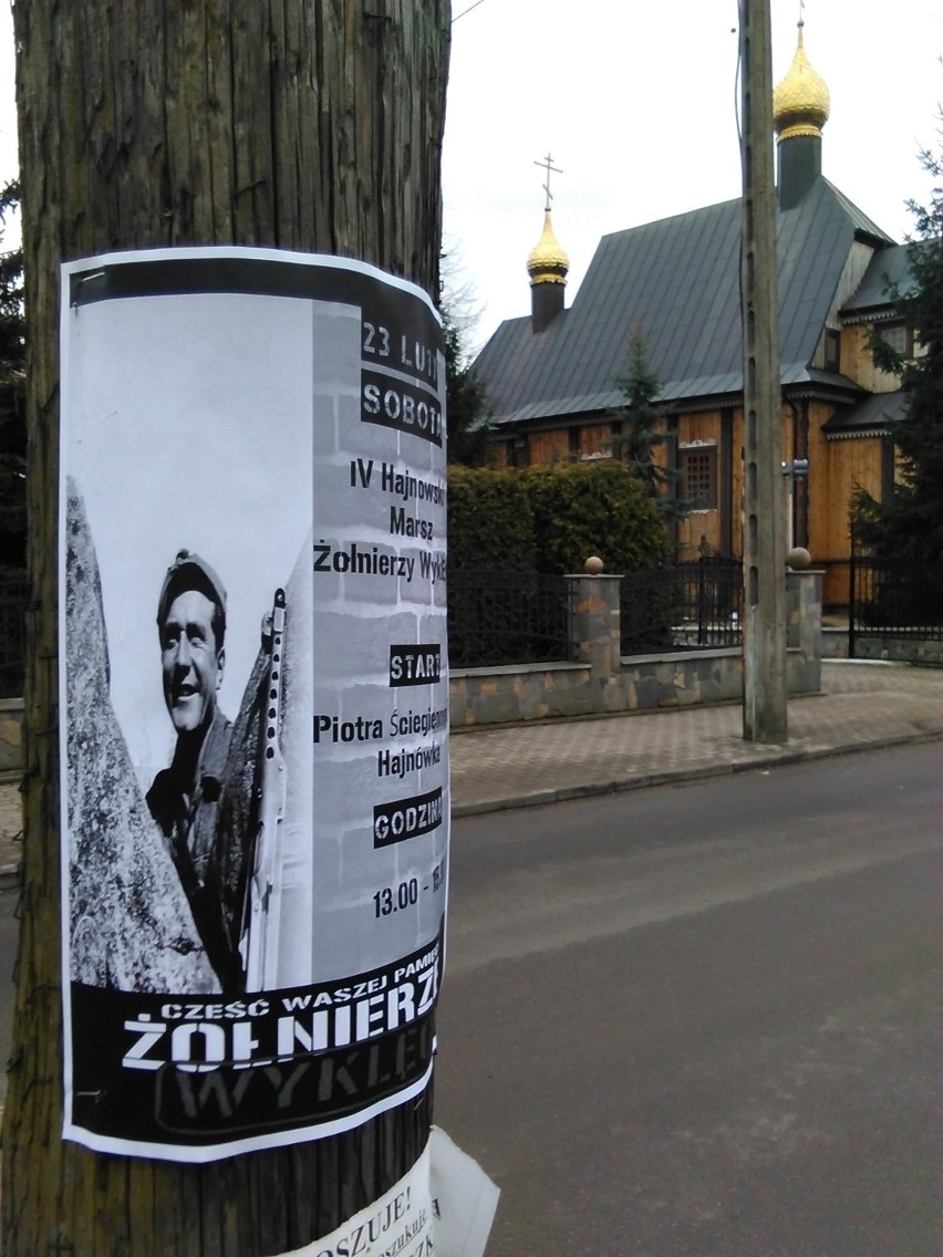 Plakat zapraszający na Hajnowski Marsz Żołnierzy Wyklętych.