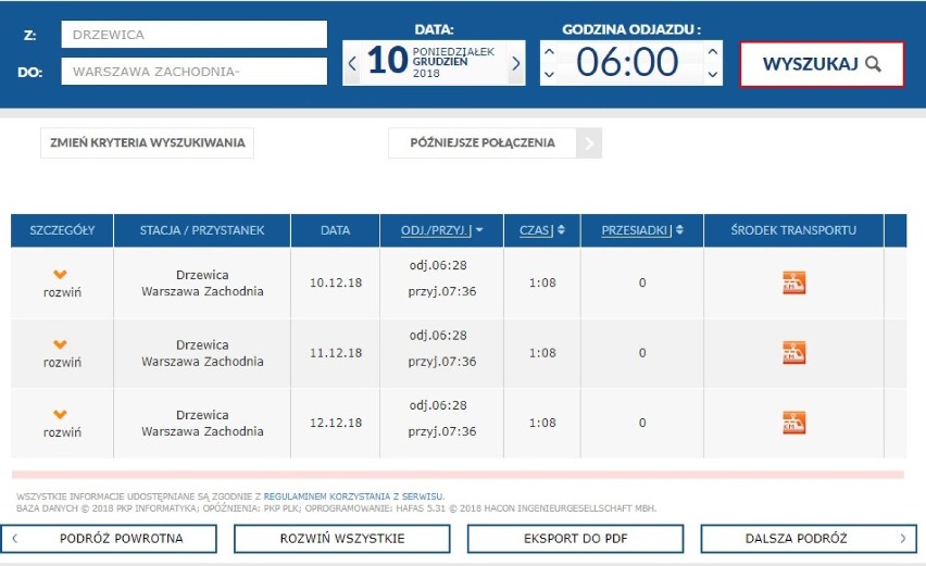 Połączenie kolejowe Warszawa - Drzewica rusza od 10 grudnia [aktualizacja, rozkład jazdy]