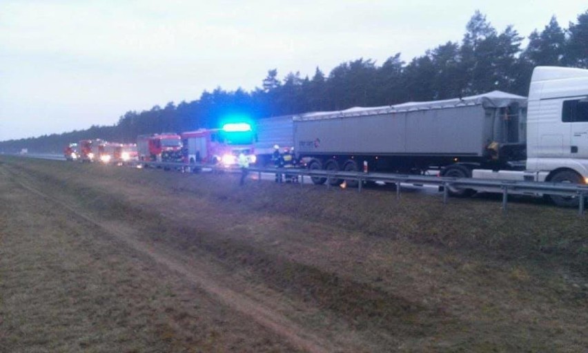 Pożar TIR-a na autostradzie A4