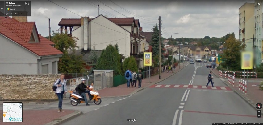 Google Street view na ulicach Wolbromia