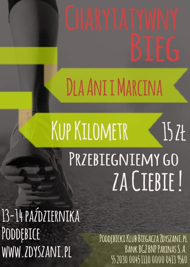 Charytatywny Bieg dla Ani i Marcina - 13 i 14 października w Poddębicach