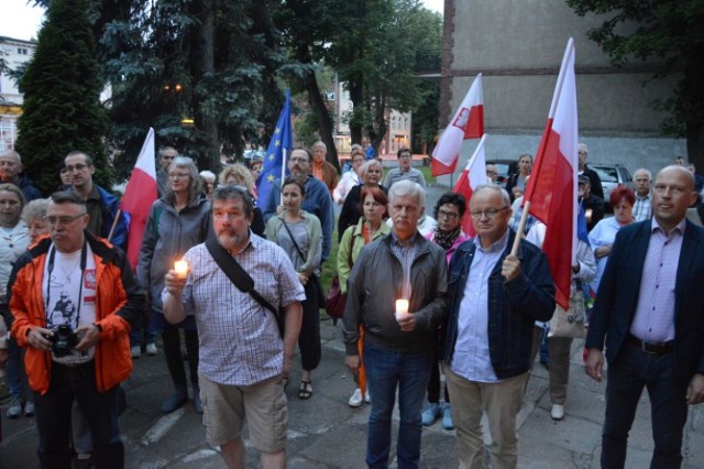 Protest przed sądem w Wejherowie