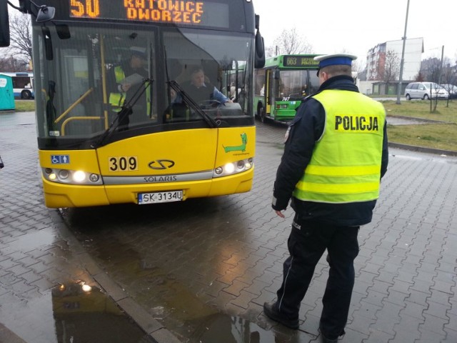 Kontrole autobusów w Siemianowicach, a także busów i pojazdów nauki jazdy