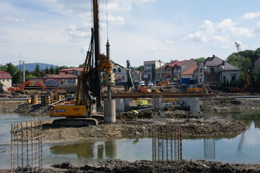 Budowa nowego mostu w Żywcu - zdjęcia z 17 czerwca