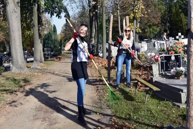 Wolontariusze sprzątali Cmentarz Komunalny w Legnicy.