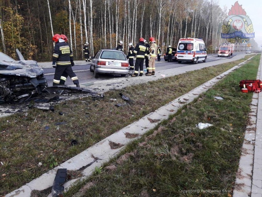 Wypadek w Ziemiarach w gminie Bolimów na drodze wojewódzkiej