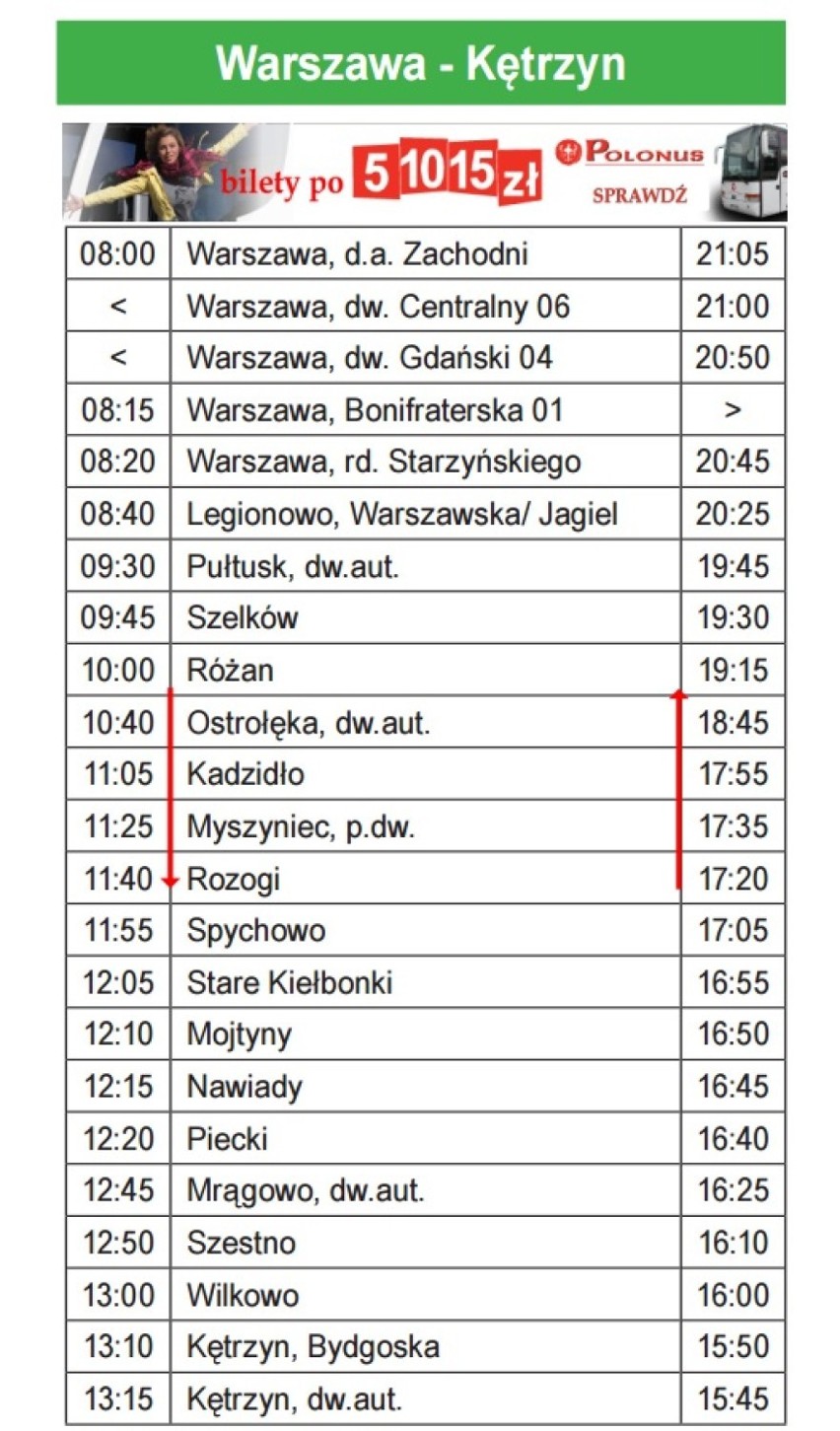 Pks Polonus - rozkład jazdy [PRZYJAZDY, ODJAZDY]