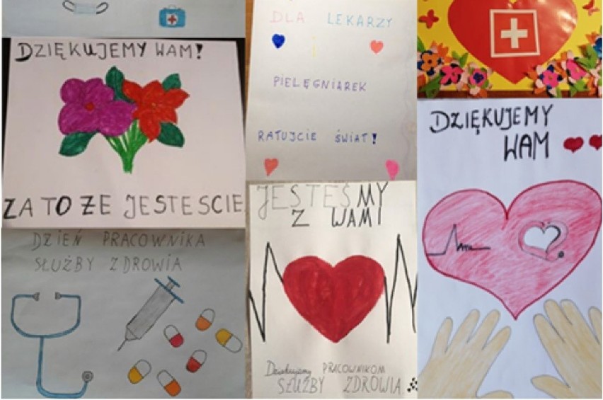 Najmłodsi koluszkowianie malują laurki dla pracowników służby zdrowia