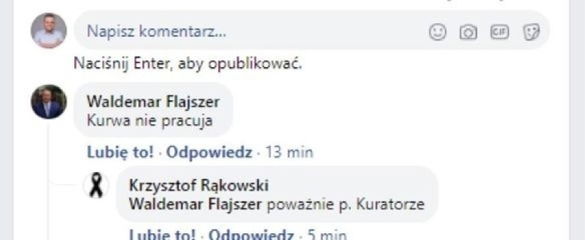 Komentarz kuratora został natychmiast zapisany na screenach,...