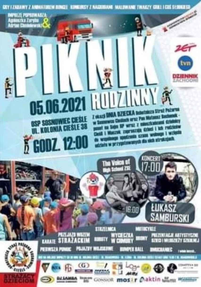 Rodzinny piknik w Sosnowcu. Wycieczka w chmury, przejażdżka wozem strażackim, roboty, motocykle...