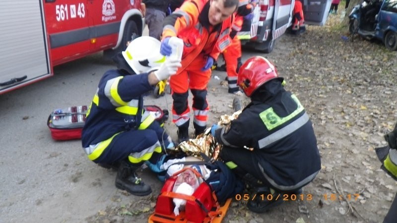 Wypadek samochodowy koło Węgorzewa [zdjęcia]