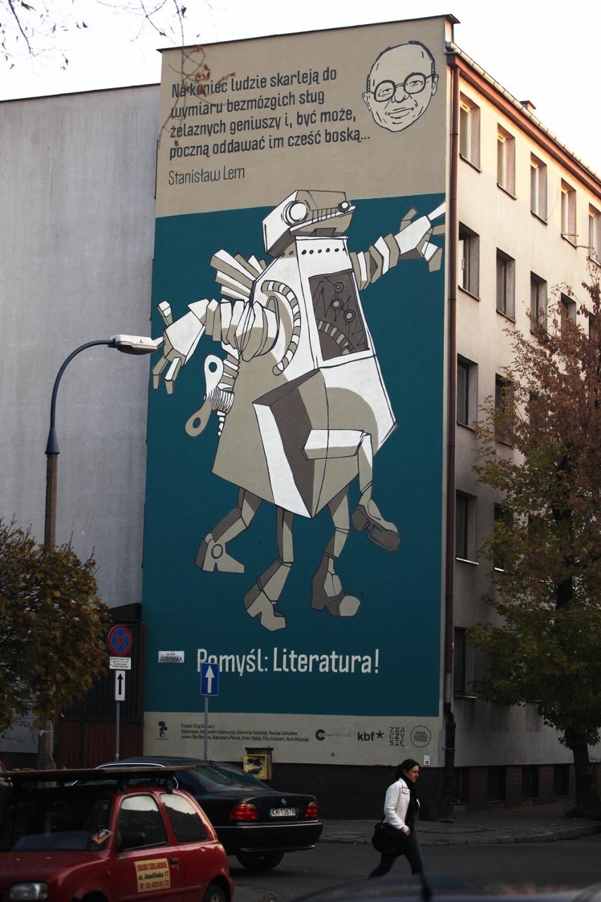 Mural &quot;Robot Lema&quot; przy ul. Józefińskiej już oficjalnie częścią Podgórza [ZDJĘCIA]