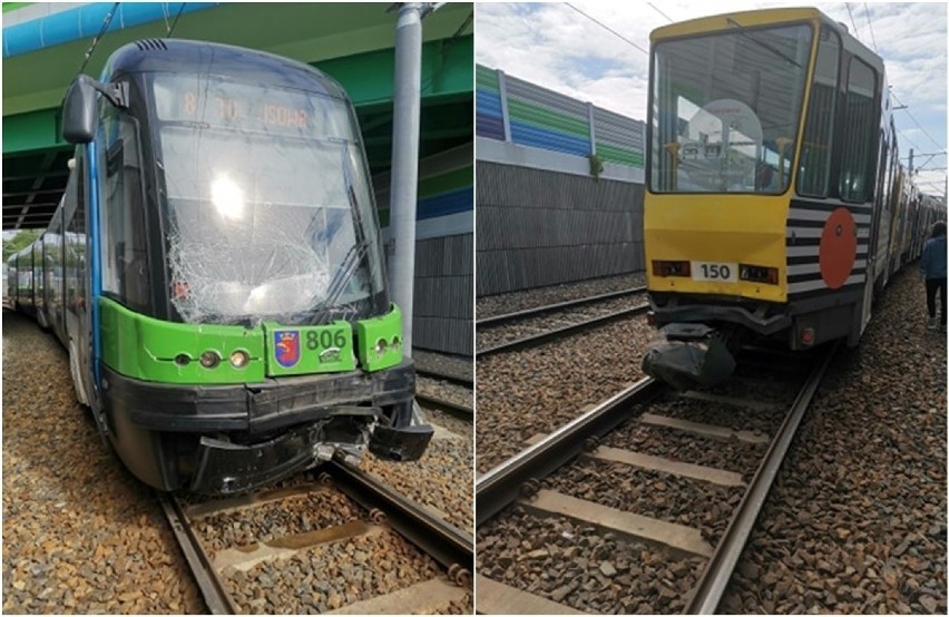 Zderzenie dwóch tramwajów na Prawobrzeżu. Dwie osoby poszkodowane 