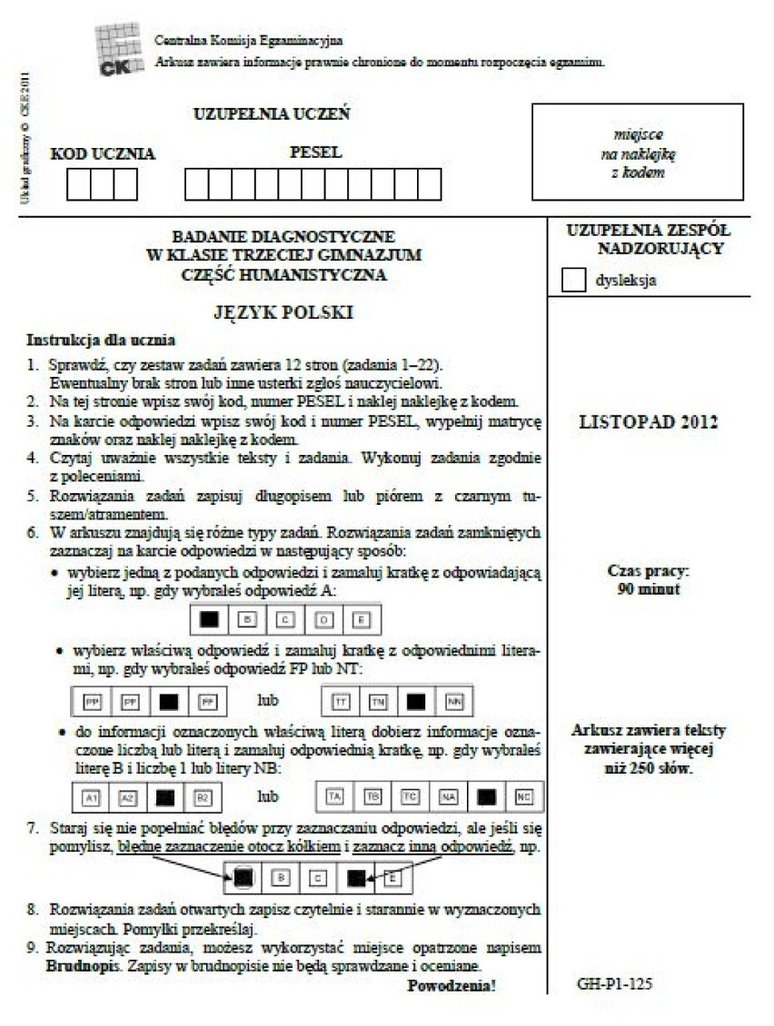 cke egzamin gimnazjalny 2013|  próbny egzamin gimnazjalny...