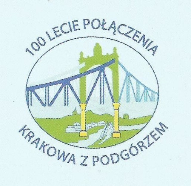 Logo 100 lecie połączenia Krakowa z Podg&oacute;rzem. Skan okładki