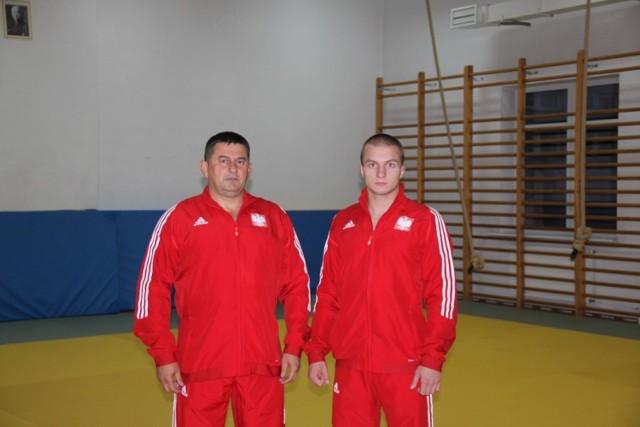 Wiktor Mrówczyński z trenerem Jerzym Gołębiewskim