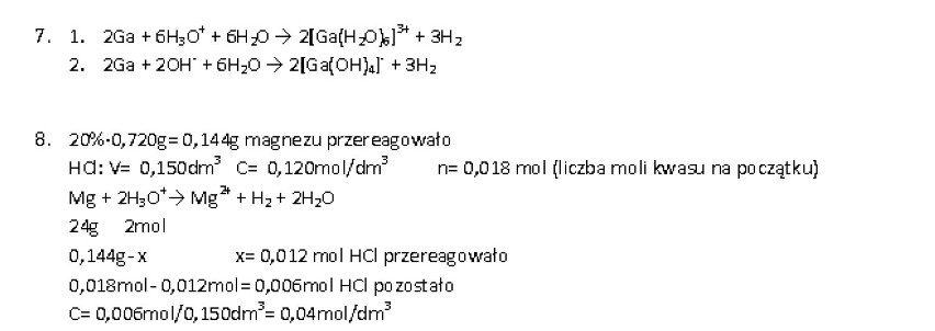 Odpowiedzi z matury z chemi - poziom rozszerzony