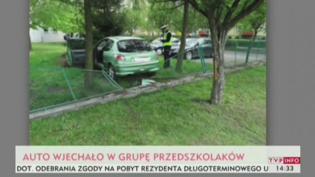 Wypadek w Nowym Tomyślu: auto wjechało w grupę przedszkolaków