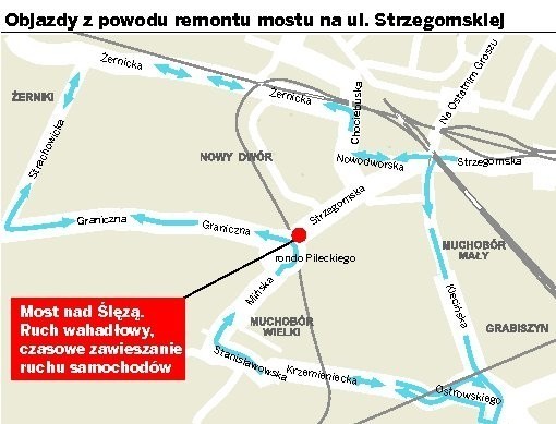 Wrocław: W sobotę omijaj most Strzegomski