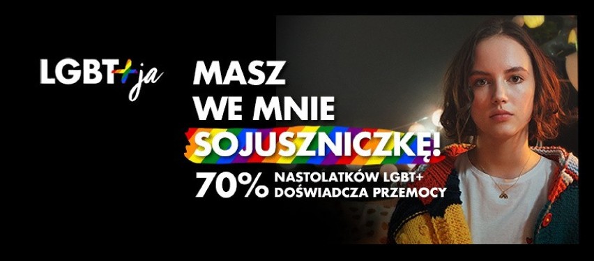 Materiały promujące kampanię „LGBT+ja”