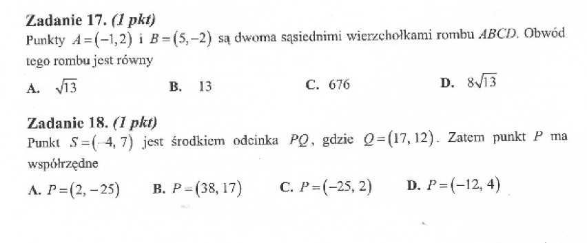 MATURA 2013 MATEMATYKA