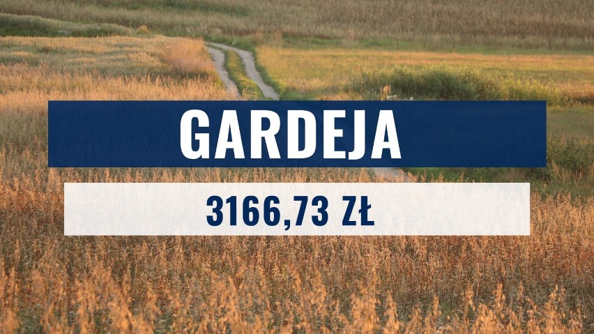 W gminie Gardeja na jednego mieszkańca przypada 3166,73...