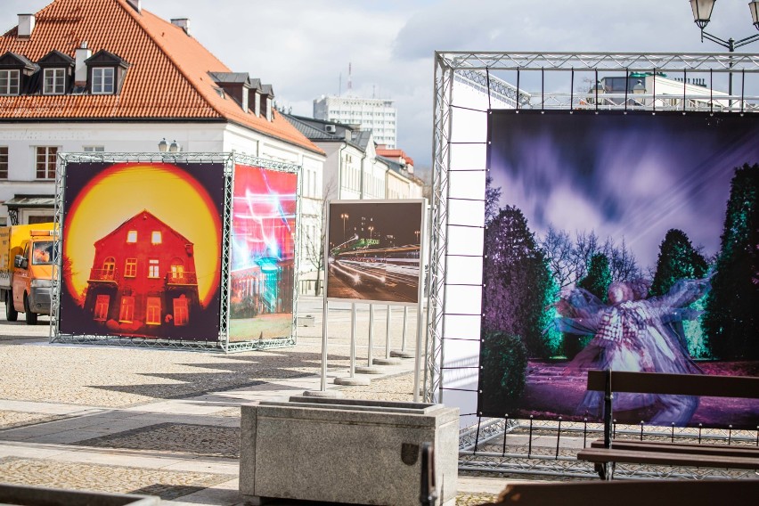 Białystok światłem malowany. W centrum miasta pojawiły się niezwykłe fotografie (zdjęcia)