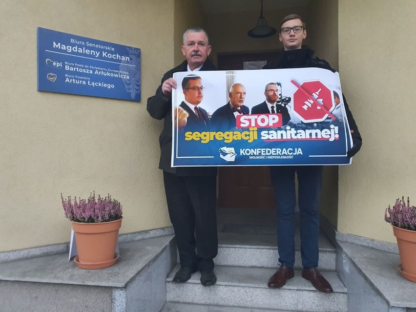 "Stop segregacji sanitarnej". Konfederaci z Goleniowa znów protestują