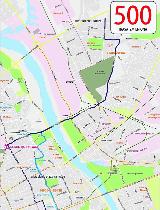 Trasa autobusów linii 500 ulegnie znaczącemu skróceniu
