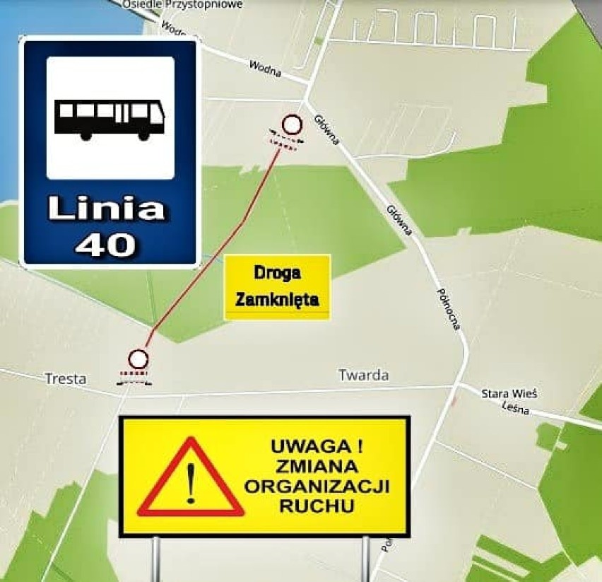 Przebudowa drogi ze Smardzewic do Tresty. Uwaga na zmianę ruchu i trasę linii nr 40 [ZDJĘCIA]