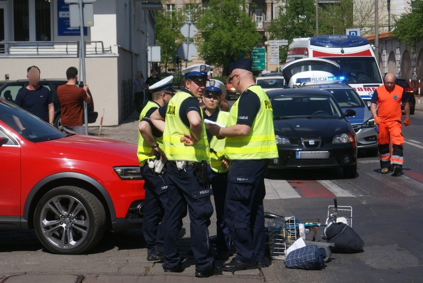 Potrącenie rowerzysty na ulicy Bankowej w Kaliszu