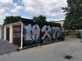 Wandale zniszczyli graffiti i pomalowali garaże. Interweniowała policja i straż pożarna [ZDJĘCIA]