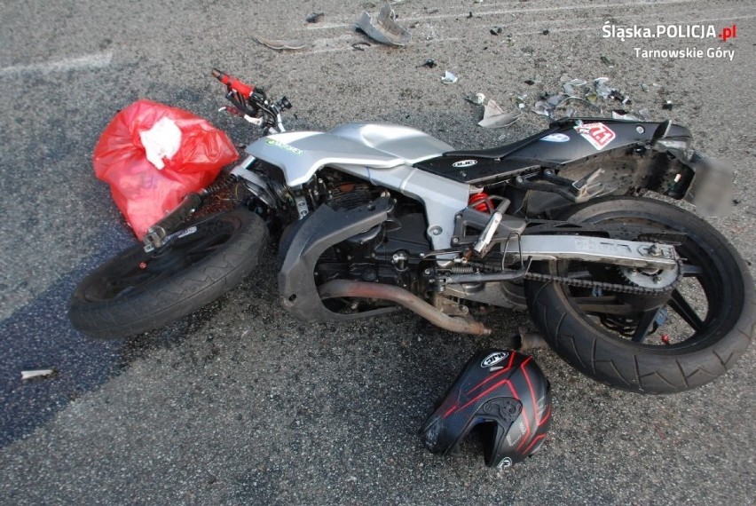 Tarnowskie Góry: wypadek motocyklisty. 25-latek w szpitalu